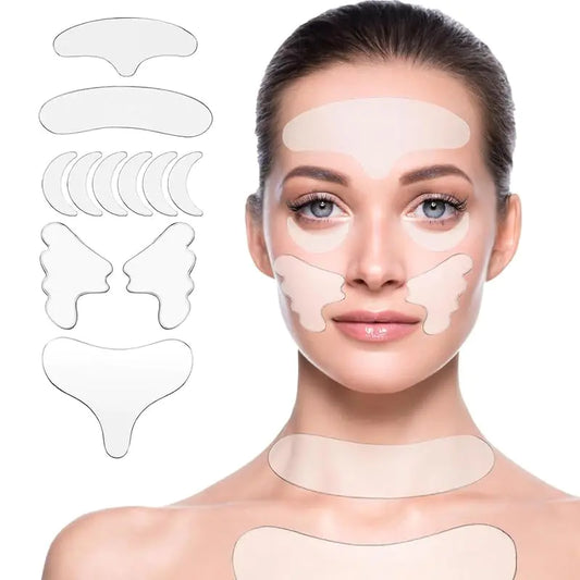 GETPUNA Wrinkle Patches Chest Wrinkles Pads 11 Pcs Reusable Silicone Neck & Forehead Wrinkle Patches Anti Wrinkle Face Patches to Reduce Fine Wrinkles Frown & Chest Line while Sleeping Sidesleeper